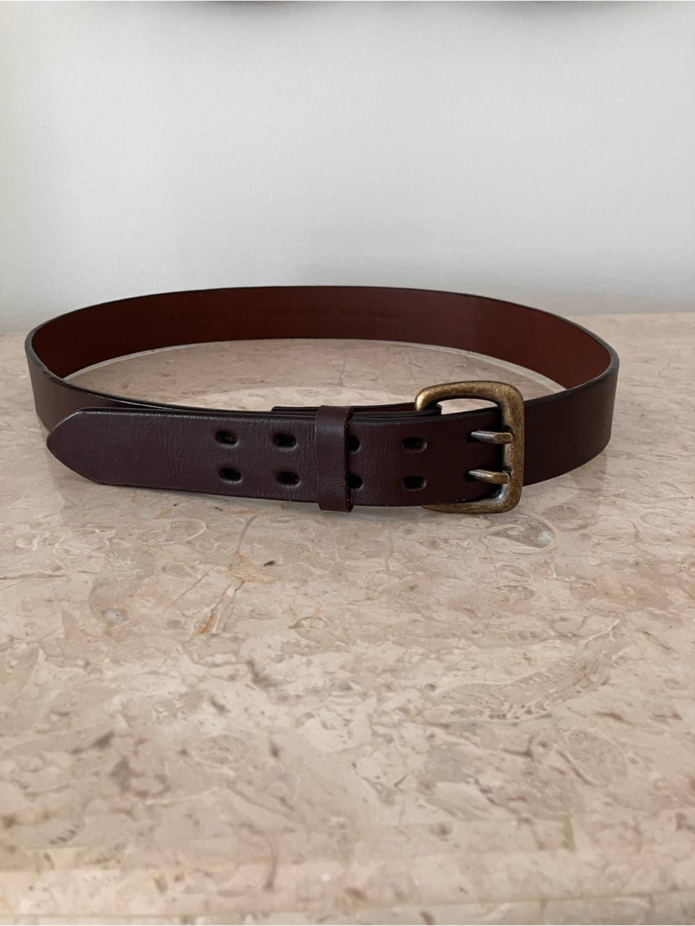 Classic Men's Relic Brown Leather Belt with Brass Buckle | 38 inches